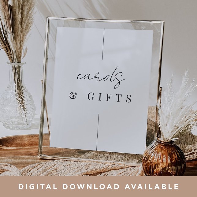 Modern Minimalist Script Wedding Cards & Gifts Poster (Creator Uploaded)