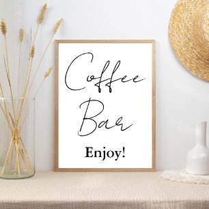 Modern Minimalist Script Wedding Coffee Bar Sign