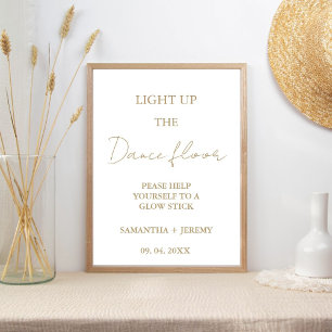 Modern Minimalist Script Wedding Glow stick Sign