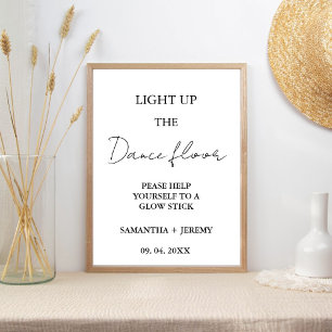 Modern Minimalist Script Wedding Glow stick Sign