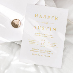 Modern Minimalist Script Wedding Gold