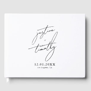 Modern Minimalist Script Wedding Guest Book