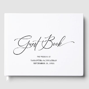 Modern Minimalist Script Wedding Guest Book