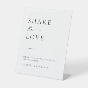 Modern Minimalist Script Wedding Hashtag Sign