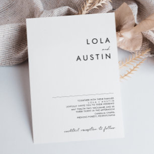 Modern Minimalist script Wedding Invitation