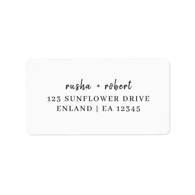 Modern Minimalist Script Wedding Label (Front)