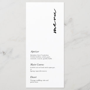 Modern Minimalist Script Wedding Menu