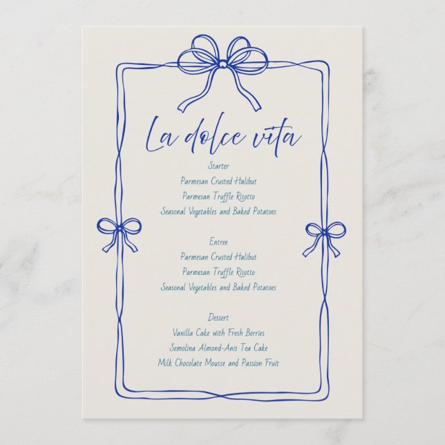 Modern Minimalist Script | Wedding Menu (Front)
