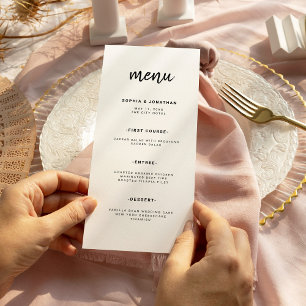 Modern Minimalist Script Wedding Menu