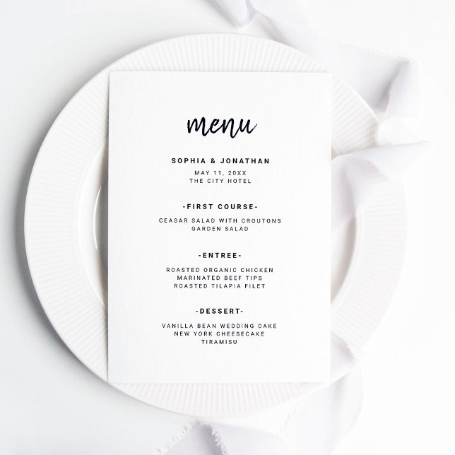 Modern Minimalist Script | Wedding Menu (Creator Uploaded)