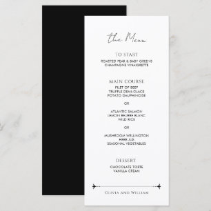 Modern Minimalist Script Wedding Menu