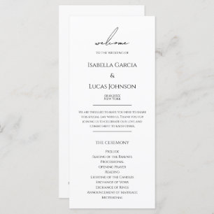 Modern Minimalist Script Wedding Program