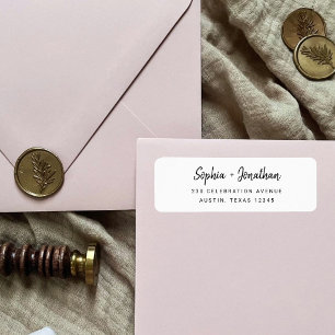 Modern Minimalist Script Wedding Return Address
