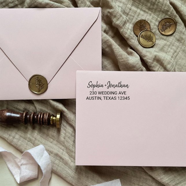 Modern Minimalist Script | Wedding Return Address Self-inking Stamp (Creator Uploaded)