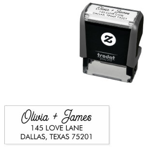 Modern Minimalist Script Wedding Return Address Self-inking Stamp