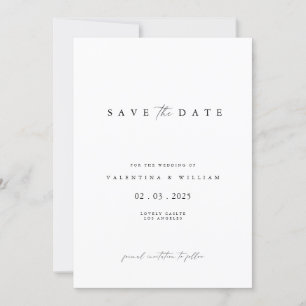 Modern Minimalist Script Wedding Save the Date Invitation