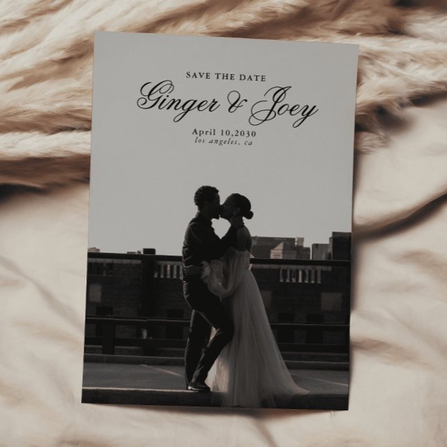 Modern Minimalist Script Wedding Save the date Invitation (Creator Uploaded)