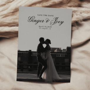 Modern Minimalist Script Wedding Save the date Invitation