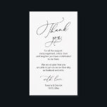 Modern Minimalist Script, Wedding Thank you  Enclo Enclosure Card<br><div class="desc">This is the Modern minimalist,  Black Script,  Wedding reception Enclosure Card. You can change the font colours,  and add your wedding details in the matching font / lettering. #TeeshaDerrick</div>