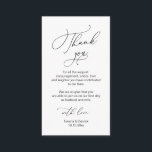 Modern Minimalist Script, Wedding Thank you  Enclo Enclosure Card<br><div class="desc">This is the Modern minimalist,  Black Script,  Wedding reception Enclosure Card. You can change the font colours,  and add your wedding details in the matching font / lettering. #TeeshaDerrick</div>