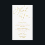 Modern Minimalist Script, Wedding Thank you  Enclo Enclosure Card<br><div class="desc">This is the Modern minimalist,  classy yellow gold Script,  Wedding reception Enclosure Card. You can change the font colours,  and add your wedding details in the matching font / lettering. #TeeshaDerrick</div>