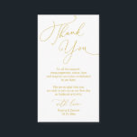 Modern Minimalist Script, Wedding Thank you  Enclo Enclosure Card<br><div class="desc">This is the Modern minimalist,  classy yellow gold Script,  Wedding reception Enclosure Card. You can change the font colours,  and add your wedding details in the matching font / lettering. #TeeshaDerrick</div>
