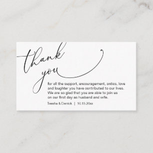 Modern Minimalist Script, Wedding Thank you  Enclo Enclosure Card