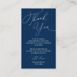Modern Minimalist Script, Wedding Thank you Enclos Enclosure Card<br><div class="desc">This is the Modern minimalist,  classy Navy Blue Script,  Wedding reception Enclosure Card. You can change the font colours,  and add your wedding details in the matching font / lettering. #TeeshaDerrick</div>