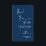 Modern Minimalist Script, Wedding Thank you Enclosure Card<br><div class="desc">Say "thank you" to your wedding guests in style with these elegant and heartfelt cards. Each card features a beautiful design and a thoughtful message of gratitude to express your appreciation for your loved ones' presence on your special day. The front of the card features a stunning Navy blue "to...</div>