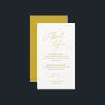 Modern Minimalist Script, Wedding Thank you  Enclosure Card<br><div class="desc">This is the Modern minimalist,  classy yellow gold Script,  Wedding reception Enclosure Card. You can change the font colours,  and add your wedding details in the matching font / lettering. #TeeshaDerrick</div>