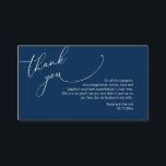 Modern Minimalist Script, Wedding Thank you Enclosure Card<br><div class="desc">This is the Modern minimalist,  navy blue Script,  Wedding reception Enclosure Card. You can change the font colours,  and add your wedding details in the matching font / lettering. #TeeshaDerrick</div>