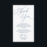 Modern Minimalist Script, Wedding Thank you Enclosure Card<br><div class="desc">This is the Modern minimalist,  classy Navy Blue Script,  Wedding reception Enclosure Card. You can change the font colours,  and add your wedding details in the matching font / lettering. #TeeshaDerrick</div>