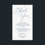 Modern Minimalist Script, Wedding Thank you Enclosure Card<br><div class="desc">This is the Modern minimalist,  classy Navy Blue Script,  Wedding reception Enclosure Card. You can change the font colours,  and add your wedding details in the matching font / lettering. #TeeshaDerrick</div>