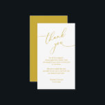Modern Minimalist Script, Wedding Thank you Enclosure Card<br><div class="desc">This is the Modern minimalist,  classy yellow gold Script,  Wedding reception Enclosure Card. You can change the font colours,  and add your wedding details in the matching font / lettering. #TeeshaDerrick</div>