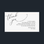 Modern Minimalist Script, Wedding Thank you  Enclosure Card<br><div class="desc">This is the Modern minimalist,  Black Script,  Wedding reception Enclosure Card. You can change the font colours,  and add your wedding details in the matching font / lettering. #TeeshaDerrick</div>