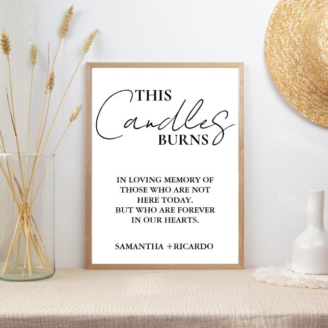 Modern Minimalist Script Wedding This Candles Burn Poster (Creator Uploaded)