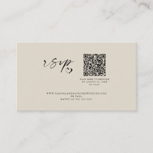 Modern Minimalist Script Wedding Website QR Code   Enclosure Card