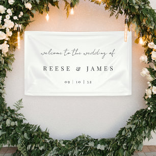 Modern Minimalist Script Wedding Welcome Banner