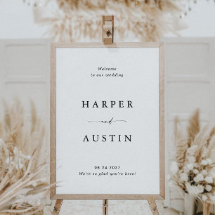 Modern Minimalist Script Wedding Welcome Sign