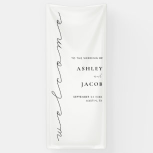 Modern Minimalist Script Welcome Wedding Banner