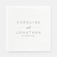 Modern Minimalist Script White Custom Wedding