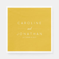 Modern Minimalist Script Yellow Custom Wedding