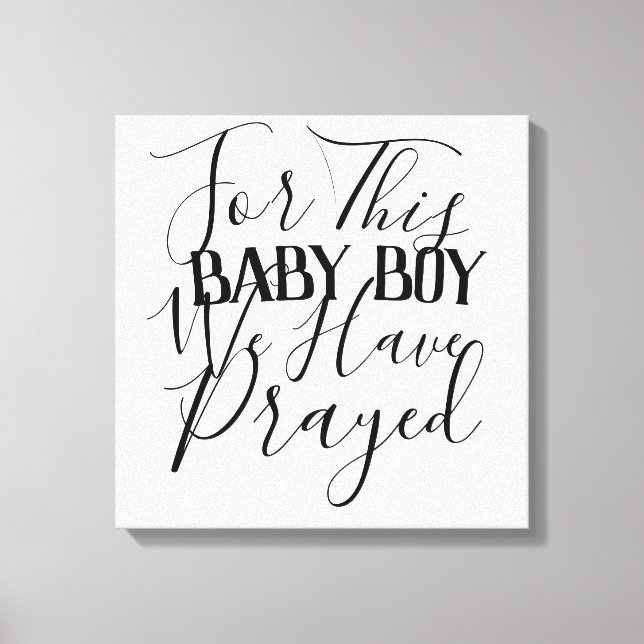 Modern Minimalist Scripture Art For Baby Boy Canvas Print (Front)