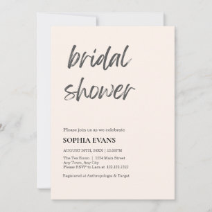 Modern Minimalist Seashell Bridal Shower Invitation