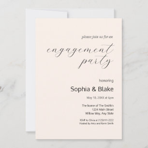 Modern Minimalist Seashell Engagement Party Invitation