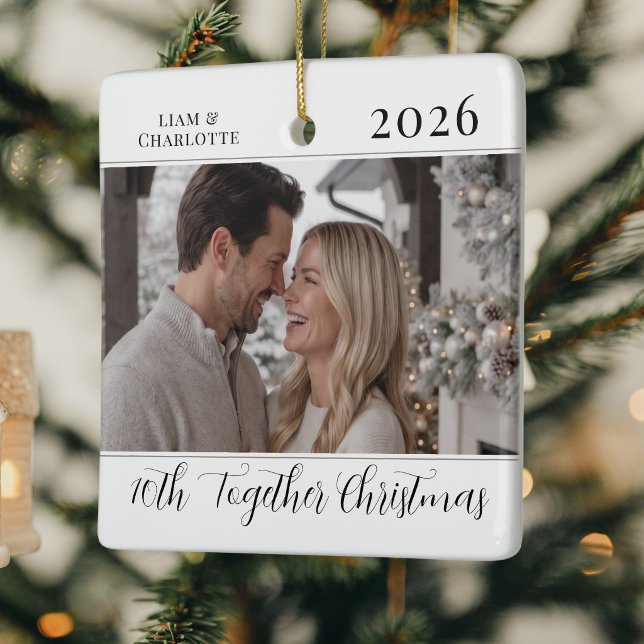 Modern Minimalist Sentimental Ornament for Couple (Modern minimalist sentimental ornament for couple anniversary gift unmarried partners stocking stuff)