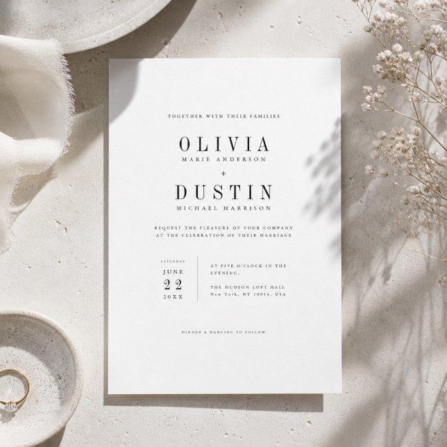 Modern Minimalist Serif Wedding Invitation (Creator Uploaded)