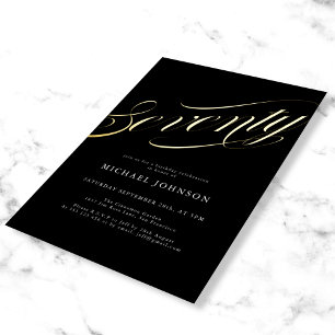 Modern Minimalist Seventy Black Gold 70th Birthday