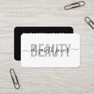 Modern Minimalist Signature Black and White Business Card