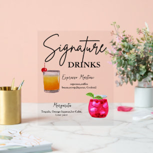 Modern Minimalist Signature Drink wedding sign